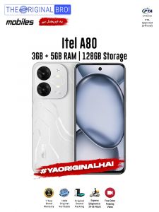 Itel A80 - 3GB RAM - 128GB Storage - PTA Approved - 12 Months Warranty - White - The Original Bro Mobiles - TOB35